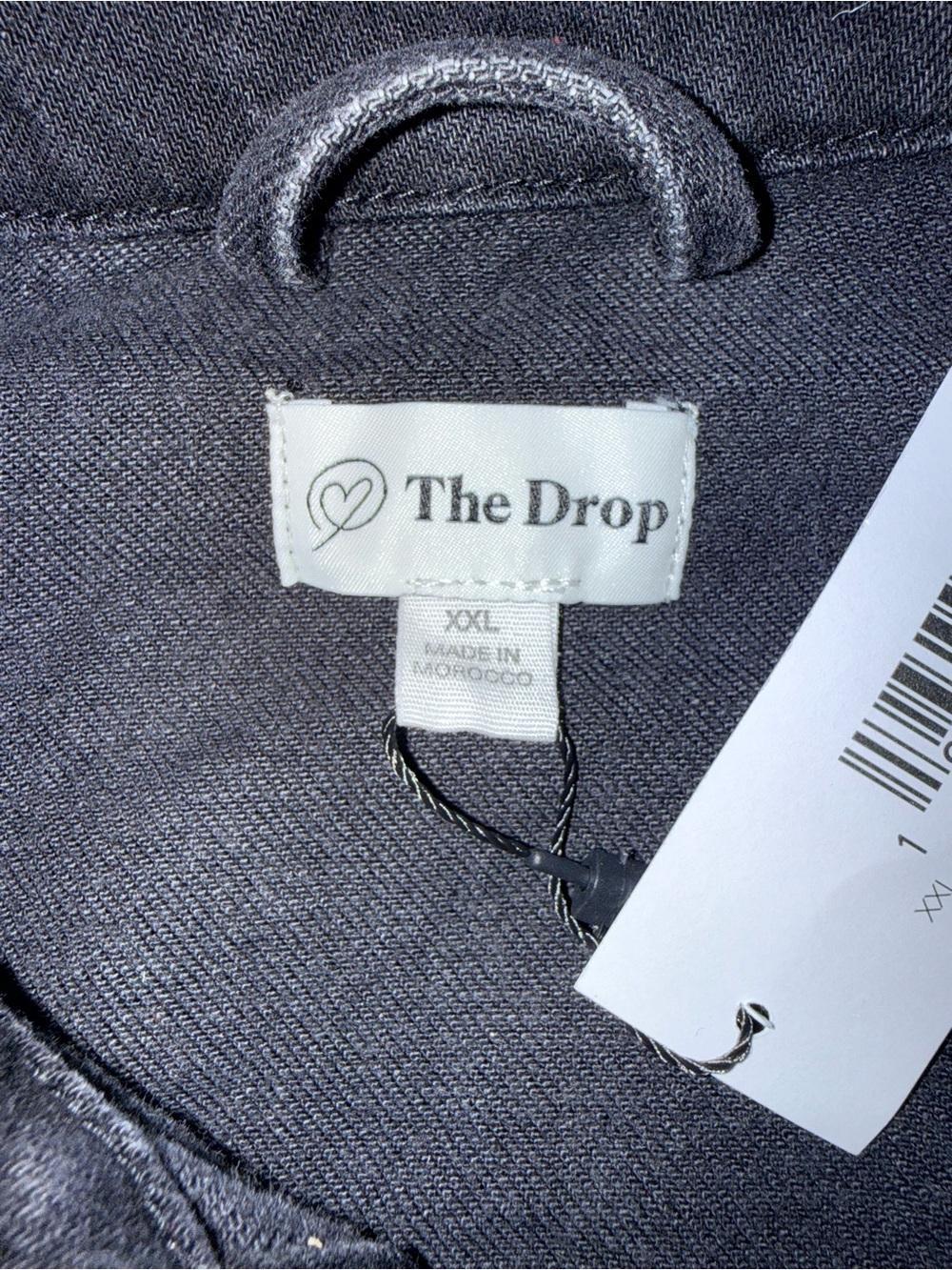 NWT The Drop Black Cropped Denim trucker Jacket Raw Hem XXL - Picture 6 of 7